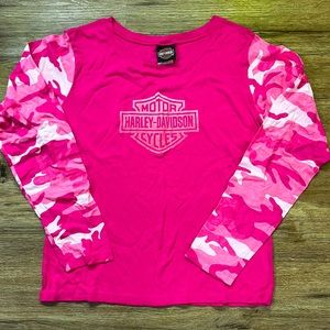 Harley Davidson Vibrant Pink camouflage long sleeve size  XL new without tags